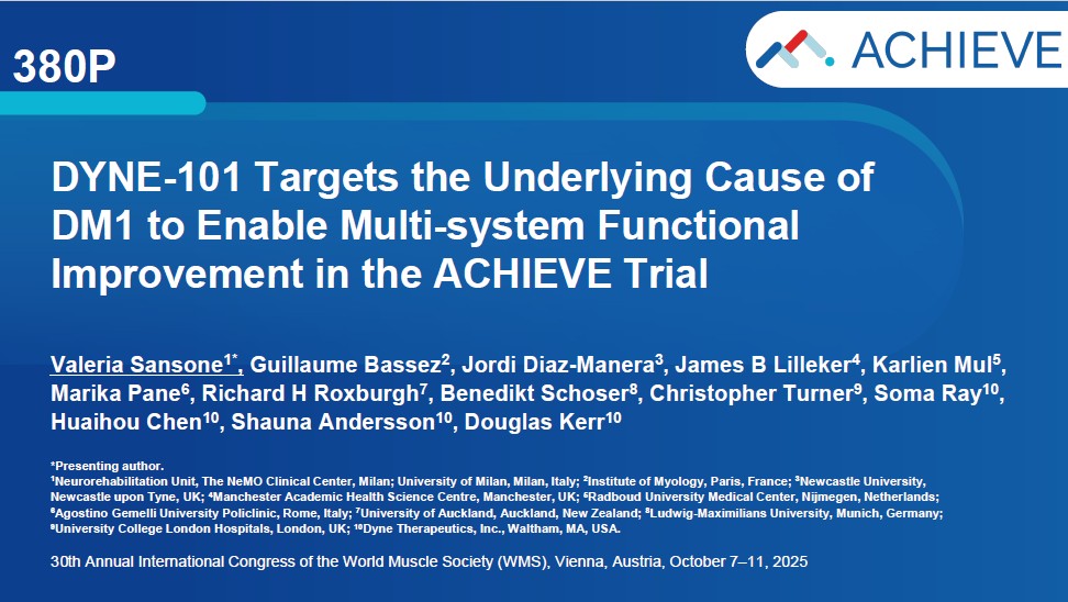 DYNE Therapeutics presenta resultados preliminares de su ensayo clínico para Distrofia Miotónica tipo 1